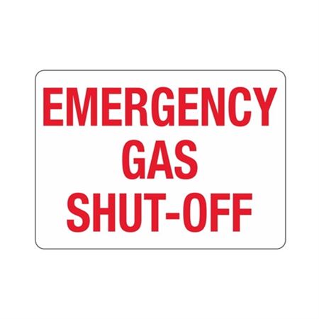 Emergency Gas Shut-Off (Hazmat) Sign